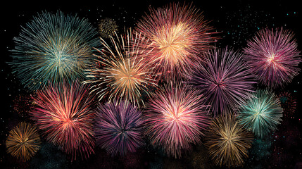 Festive fireworks, New Year's Eve