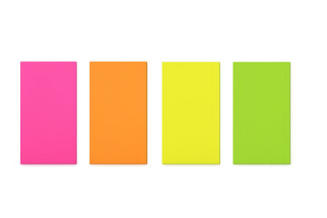 Four colorful sticky notes on transparent background creating vibrant reminder