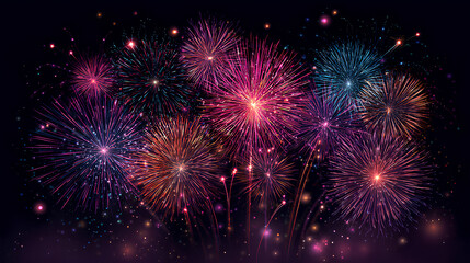 Fototapeta premium Festive fireworks, New Year's Eve