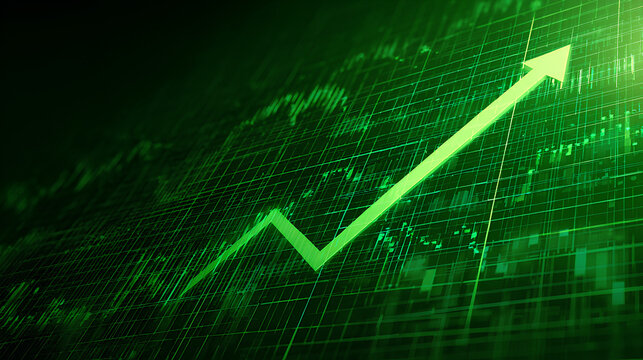 green arrow graph stock market growth up trend concept of business growth stock market profit Stock Illustration