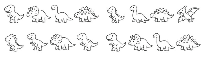 dino icon line art