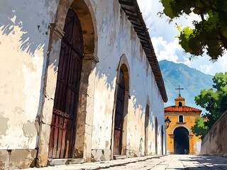 Colony houses with church of the holy sepulcher art
