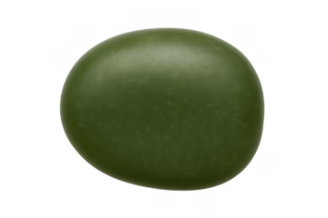 Green pebble stone isolated on transparent background representing nature and harmony