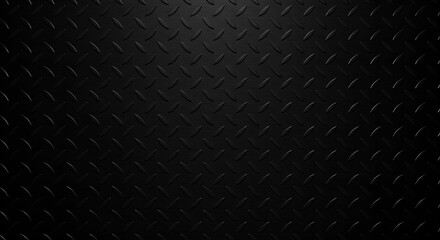 Diamond Plate Texture: A close-up shot of a rugged black diamond plate texture, showcasing a repeating pattern of raised, non-slip lozenges, a symbol of strength and durability.