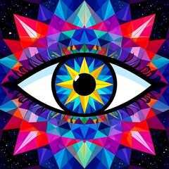 Eye in geometric pattern