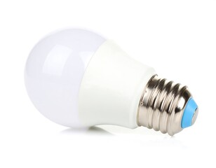 LED light bulb on white background