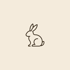 Elegant line art rabbit logo for fashion, beauty, or luxury brands.