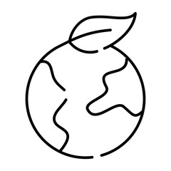 Ecofuture Icon Set – Minimalist Outline Style of Green Technology and Sustainability Symbols