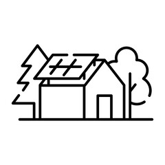 Ecofuture Icon Set – Minimalist Outline Style of Green Technology and Sustainability Symbols