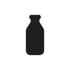 Milk Bottle Icon Black Vector