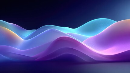 Neutral tech background with sinusoidal data wave lines and gradient tones.