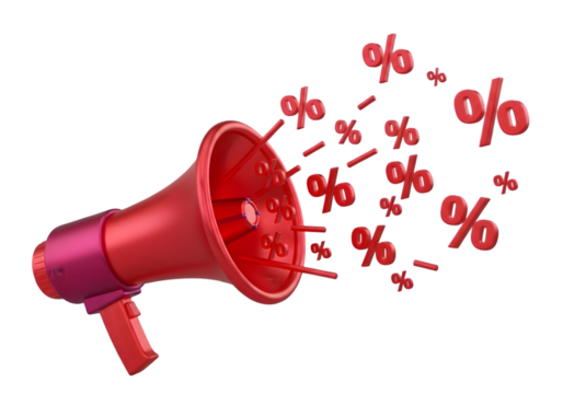 Loudspeaker announcing special discounts and sales promotions for retail shopping and marketing