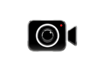 Modern video camera icon design for content creators, filmmaking, and online media