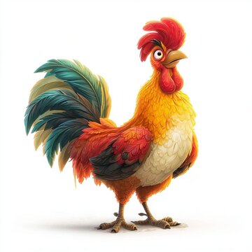 Cute rooster full body mega adorable cartoon style generative ai