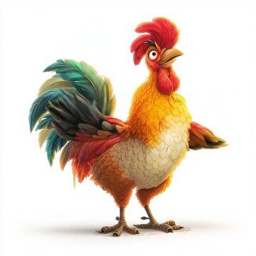 Cute rooster full body mega adorable cartoon style generative ai