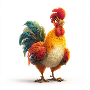 Cute rooster full body mega adorable cartoon style generative ai