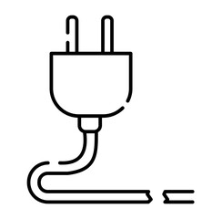 Obraz premium Electric Pluc - Urban Nomad Broken Line Icon, Minimalist Outline Vector Symbol for Travel, Adventure, Remote Work, Modern Lifestyle Pack