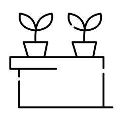 Plant - Urban Nomad Broken Line Icon, Minimalist Outline Vector Symbol for Travel, Adventure, Remote Work, Modern Lifestyle Pack