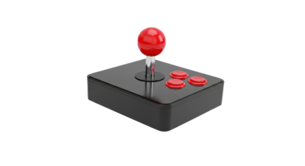 Arcade joystick controller retro gaming device black and red joystick for video games and console gaming