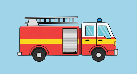 Classic Red Firetruck Illustration Vector Graphic