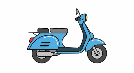 Stylish Blue Scooter Vector Illustration for Modern Transportation Designs