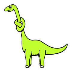 Brachiosaurus Long Knotted Twisted Neck Dinosaur Funny Dino