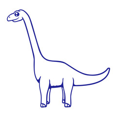 Brachiosaurus Long Neck Dinosaur Funny Dino Cute Smile