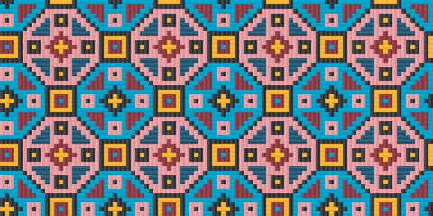 seamless traditional pixel pattern