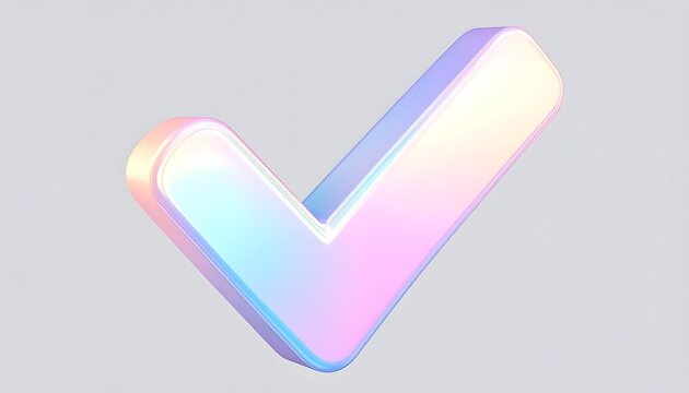 Pastel iridescent checkmark icon.