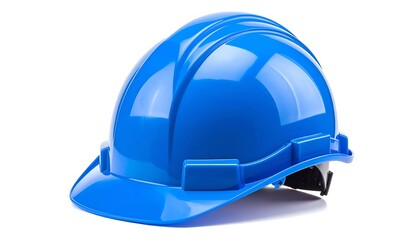 Bright blue hard hat