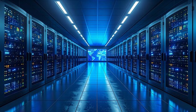 Modern server room (1) - Powered by Adobe