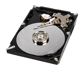  the internal components of a Hard Disk Drive on transparent background