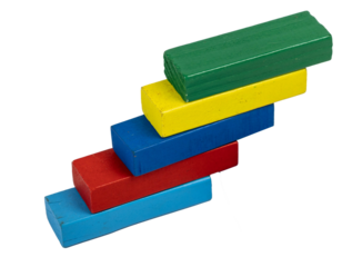 colorful block stair for step of success concept isolated on transparent background