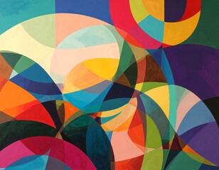 Obraz premium Colorful Abstract Landscape with Mountains and Ocean