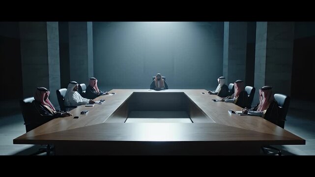 Serious Meeting of Saudi Arabian Officials