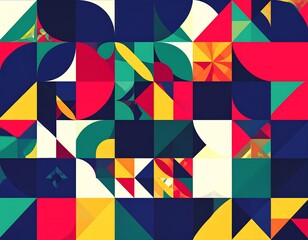 Abstract geometric pattern of vibrant shapes