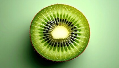 Juicy Kiwi Slice with Green Background. (2)