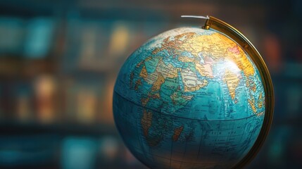 A globe is sitting on a table