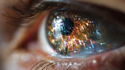 Eye reflections closeup