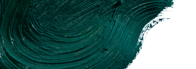 A blue-green brushstroke for art projects. Ideal graphic resources for branding and artwork. White or transparent background.