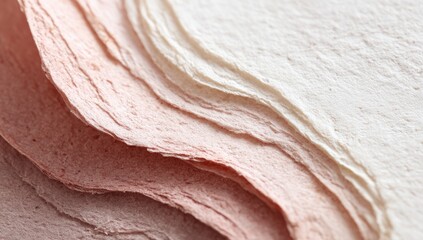 Textured Pastel Paper Waves, Close-up Studio Shot, Abstract Background, Design Element