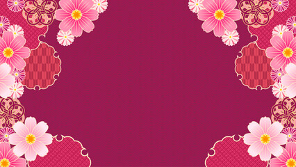 かわいい和風のコスモスの背景