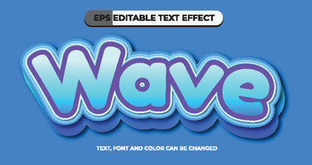Wave editable vector text effect