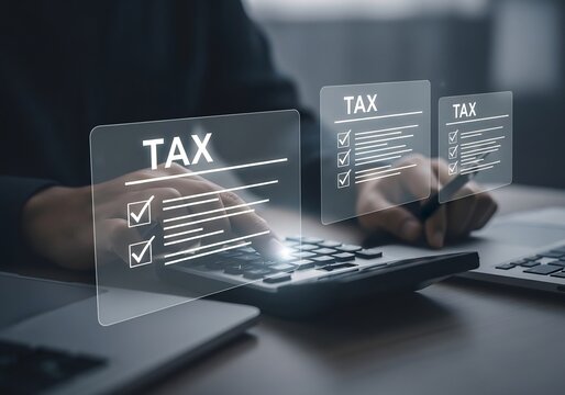 A Business Professional Analyzing Financial Data with a Calculator in a Modern Workspace - Powered by Adobe