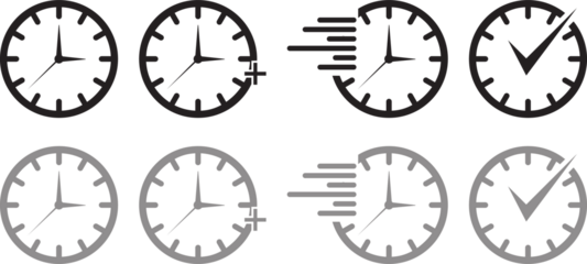 Time Clock Vector Icons Set