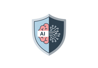 Artificial Intelligence Security Shield Icon 1.