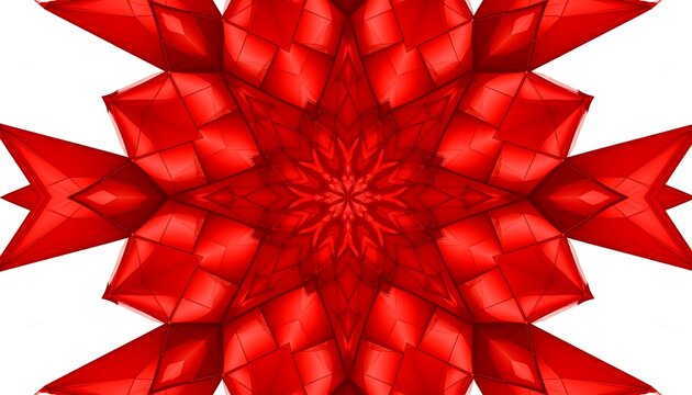 Red Geometric Starburst Mandala.