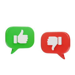 Fototapeta premium Thumbs up and down isolated on transparent background