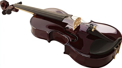 Obraz premium Polished maroon colored violin angled view.