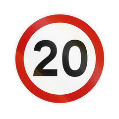 Speed limit sign isolated on transparent background